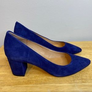 Corso Como Ryanna Block Heel Navy Blue Suede Pump